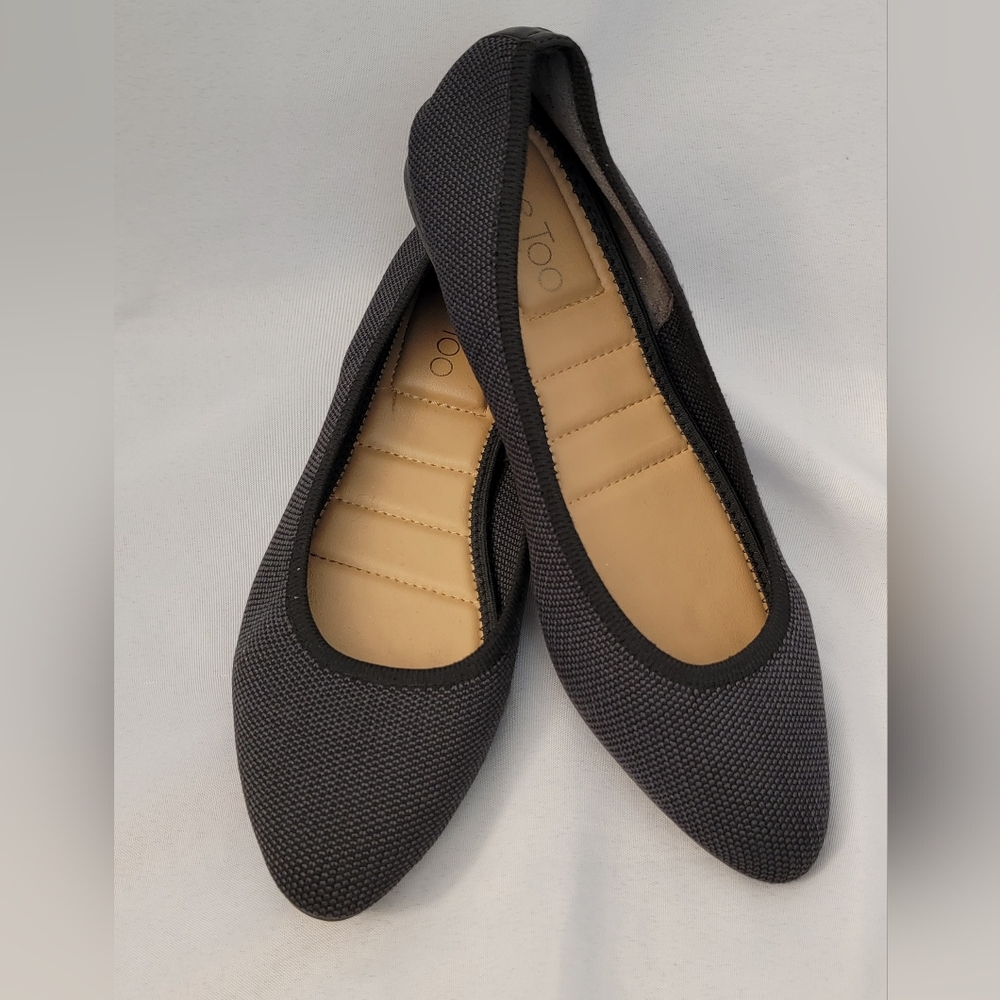Me Too Arie Charcoal Textured Flats Size 8M